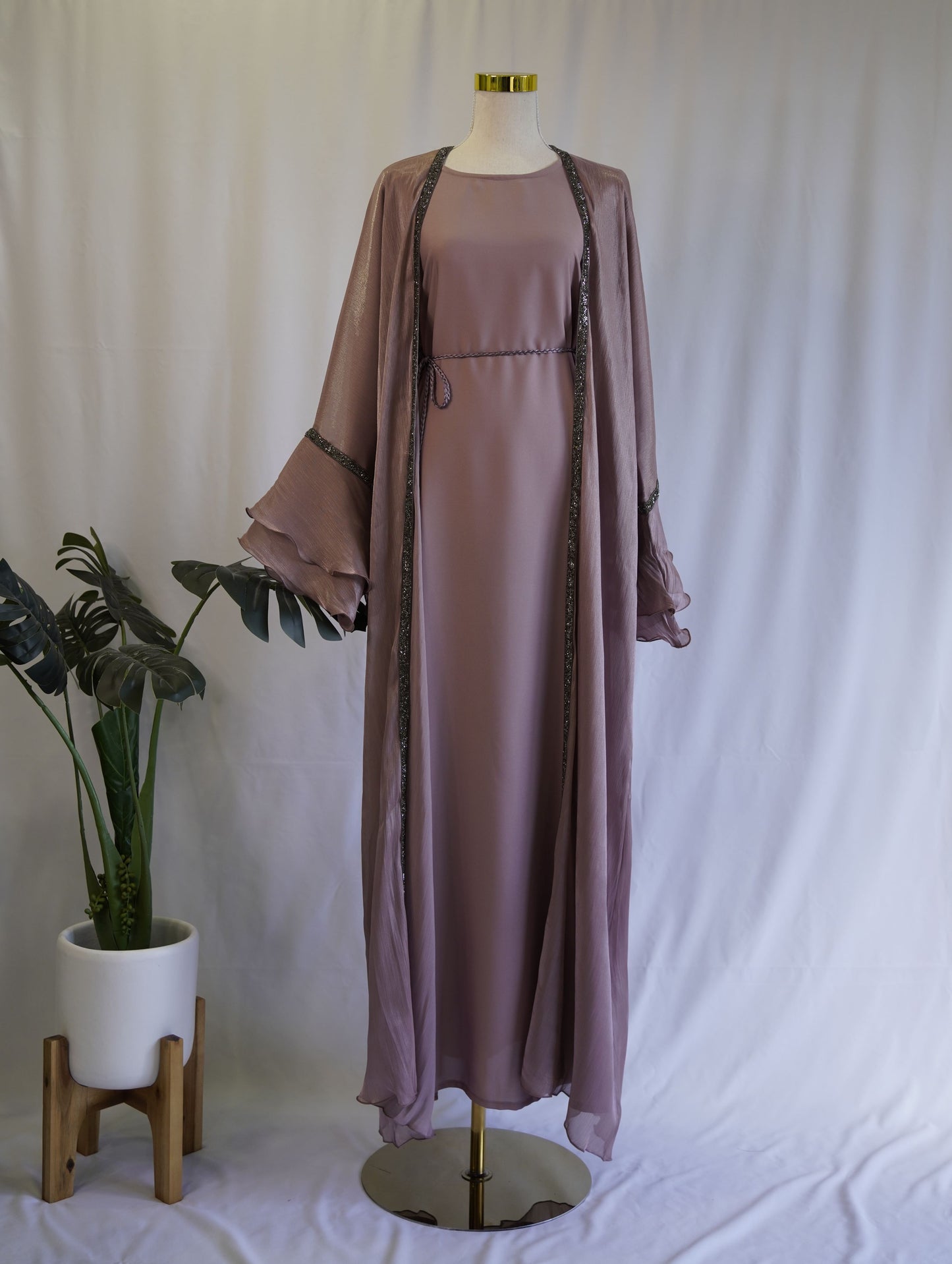 Amaara Jacket Abaya - Dusty Pink