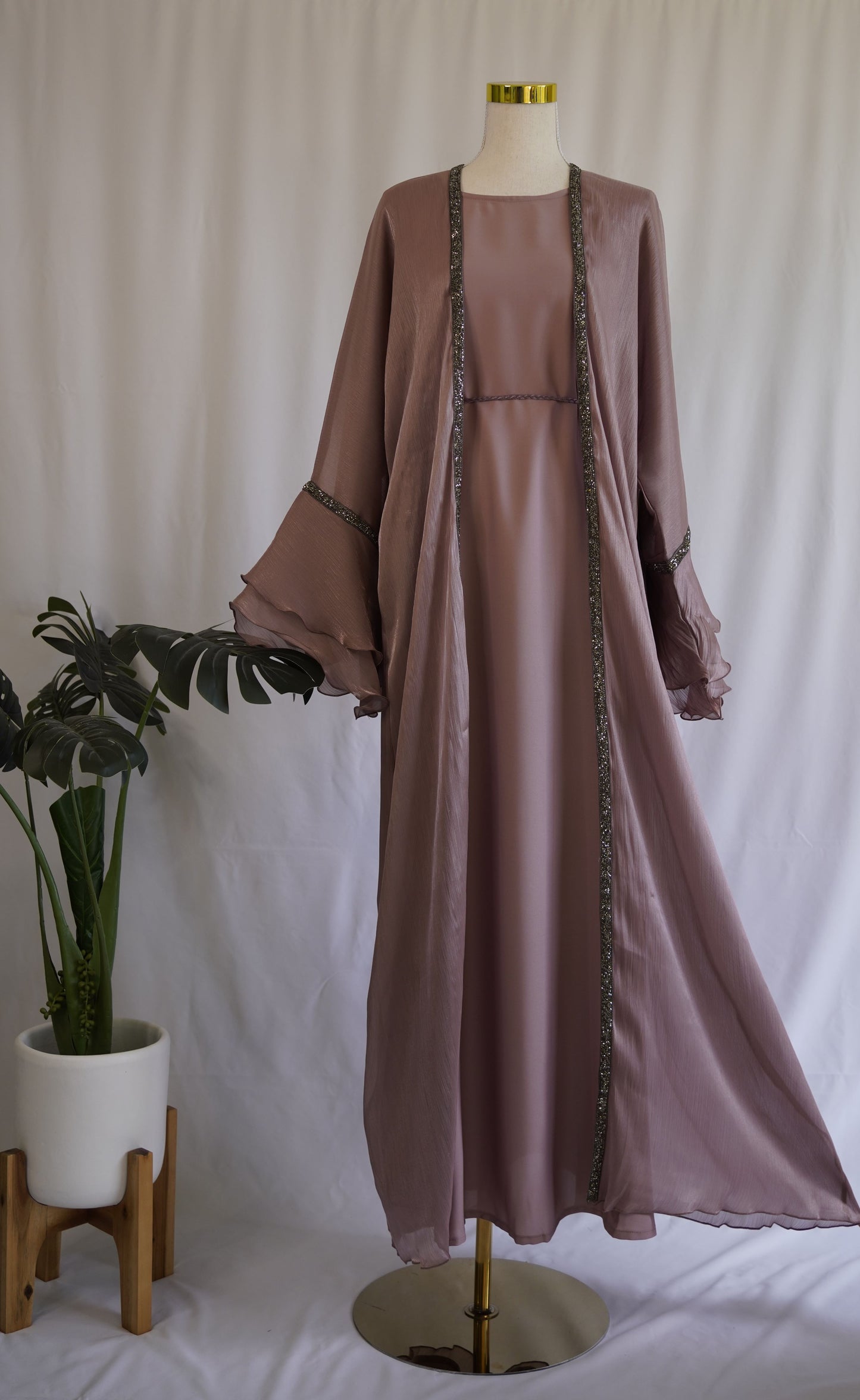 Amaara Jacket Abaya - Dusty Pink