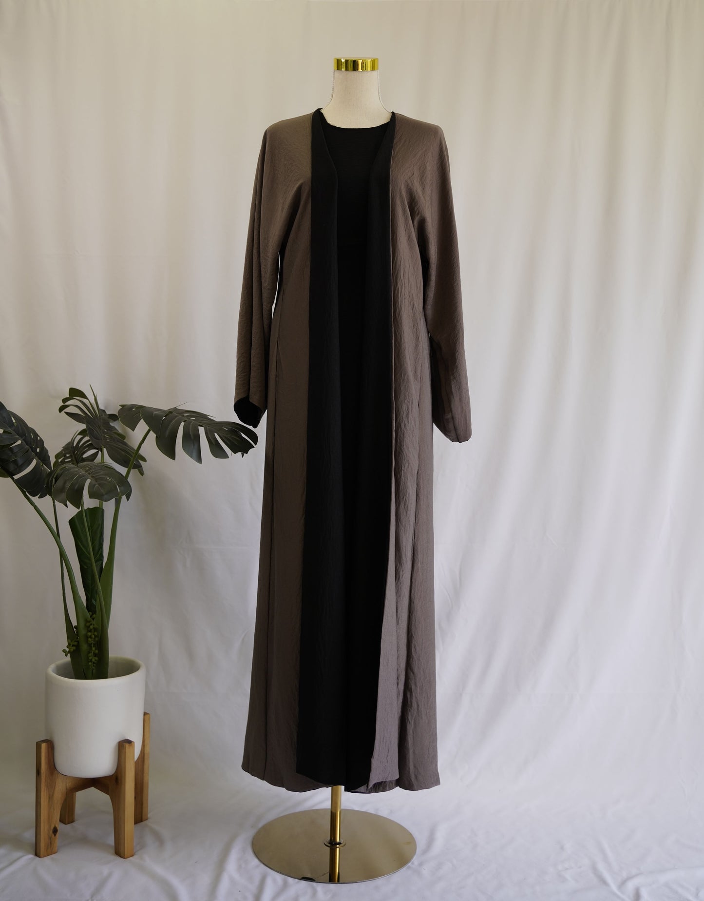 Maryam Jacket Abaya - Black & Grey (reversible)
