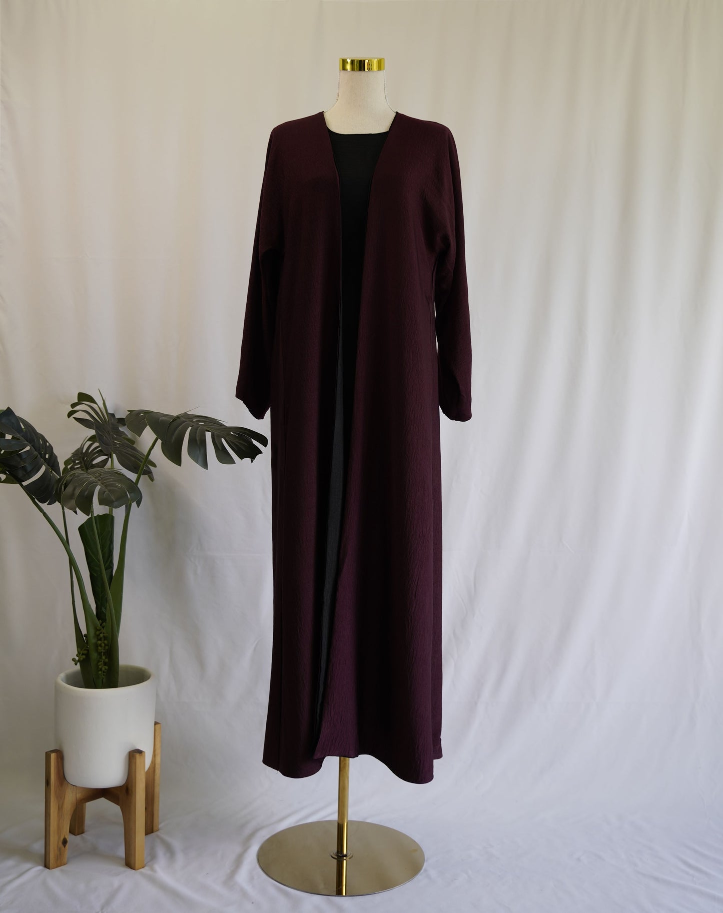 Maryam Jacket Abaya - Black & Plum (reversible)